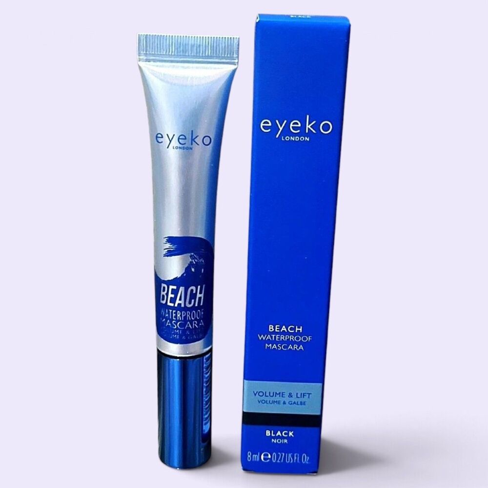 NEW Eyeko London Beach Waterproof Mascara Black Noir 8ml Full Size Volume & Lift